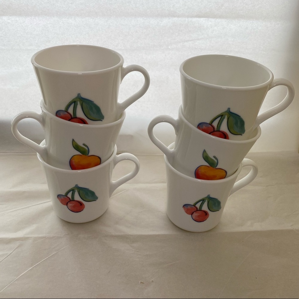 Vintage Corning Ware Fruits Basket Mugs 97-98 6pc